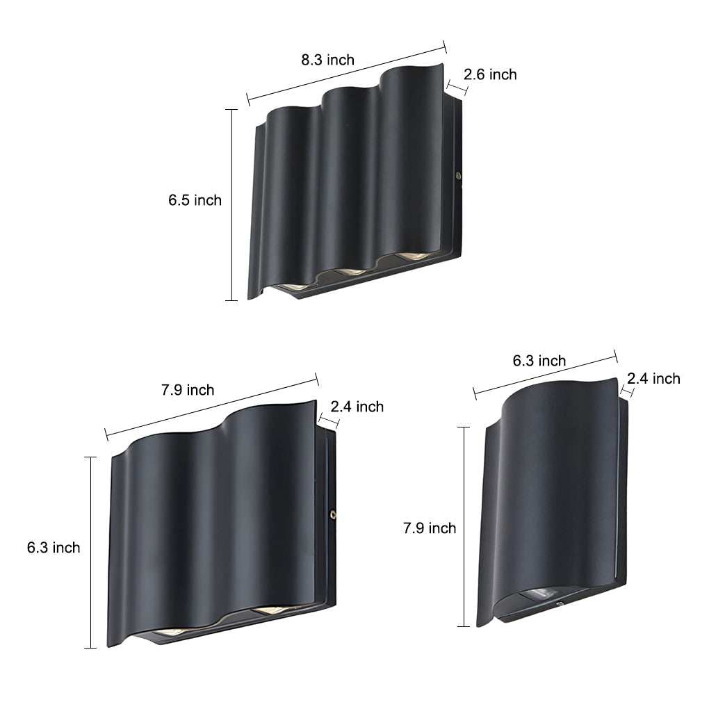 Moderne schwarze LED-Wandleuchte für den Außenbereich