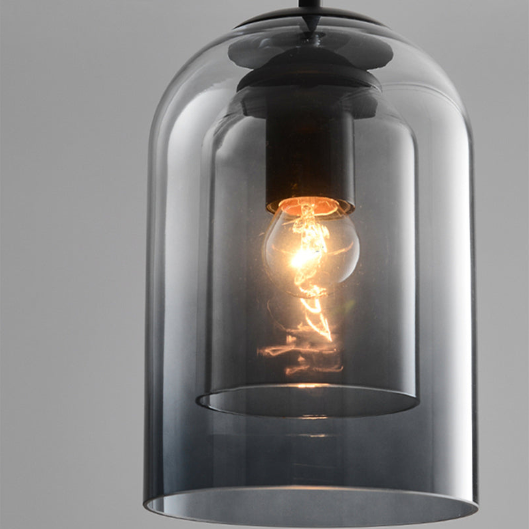 LuxeBeam Leuchte – Moderne Pendelleuchte aus Doppelbogenglas