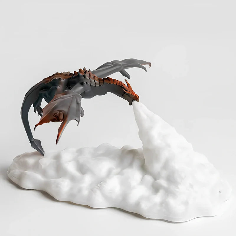 Brehn | LED Nachtlicht mit Drachenflamme – 3D-Skulptur, USB-Laden, Perfekt für Gamer