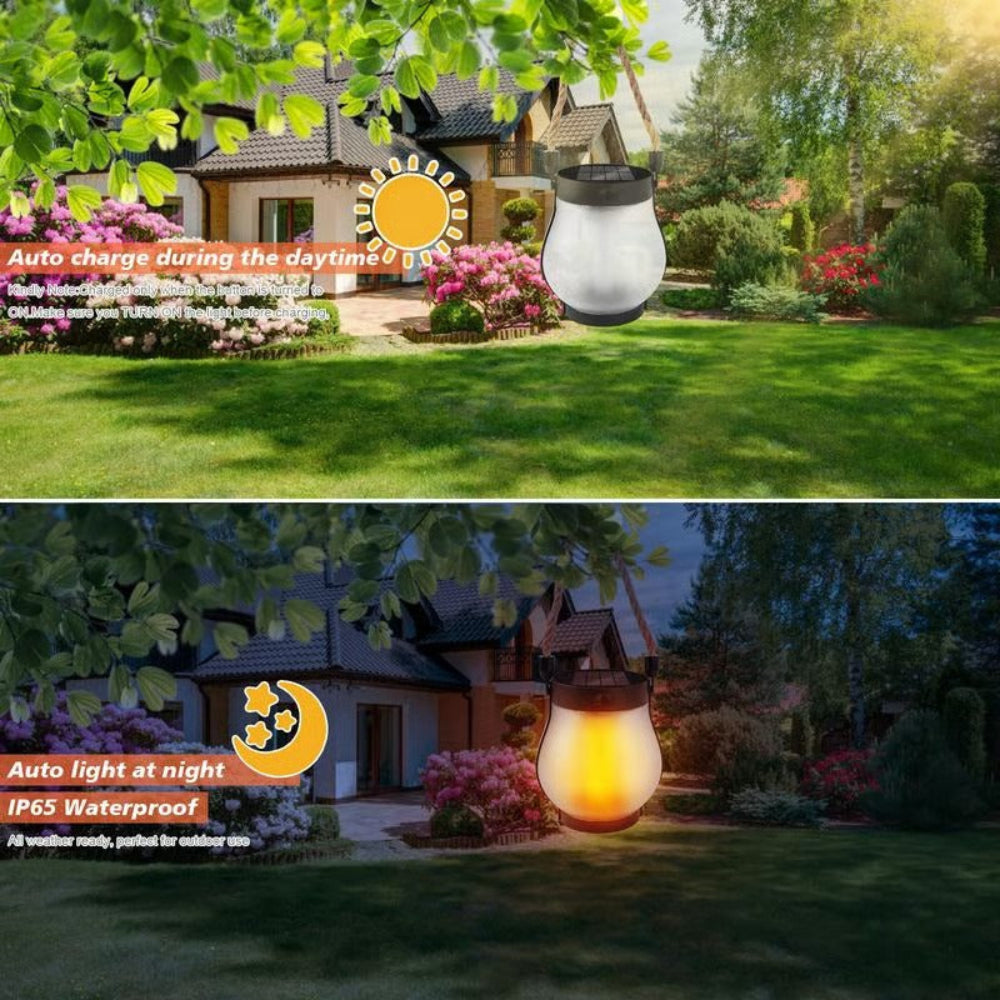 Brehn | Tischdekorationen Solar Licht Wasserdichte Laterne Flackernde Gartenlampe