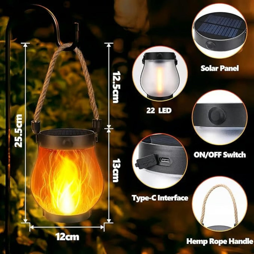 Brehn | Tischdekorationen Solar Licht Wasserdichte Laterne Flackernde Gartenlampe