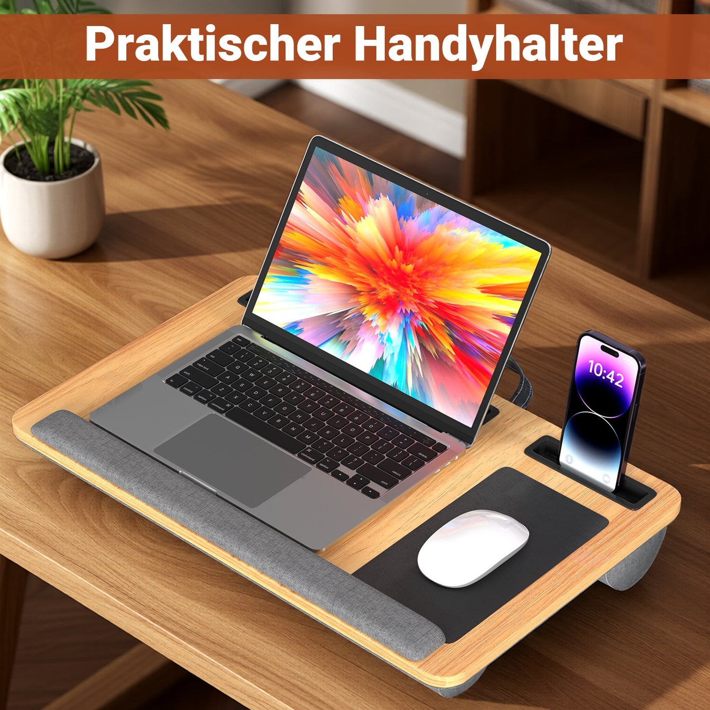 Laptopkissen Ergonomisch Laptoptisch mit Handgelenkauflage & Hepolsterter | Brehn