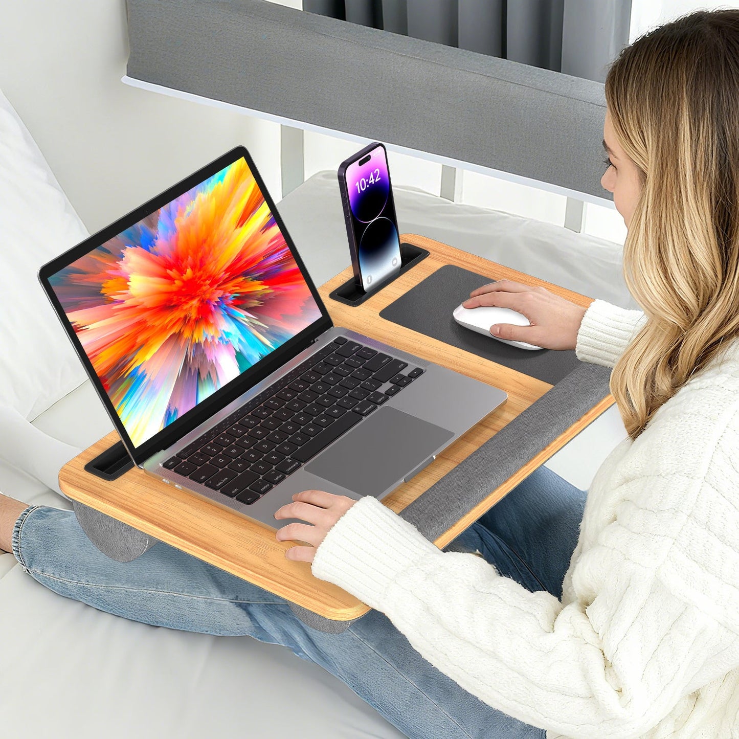 Laptopkissen Ergonomisch Laptoptisch mit Handgelenkauflage & Hepolsterter | Brehn
