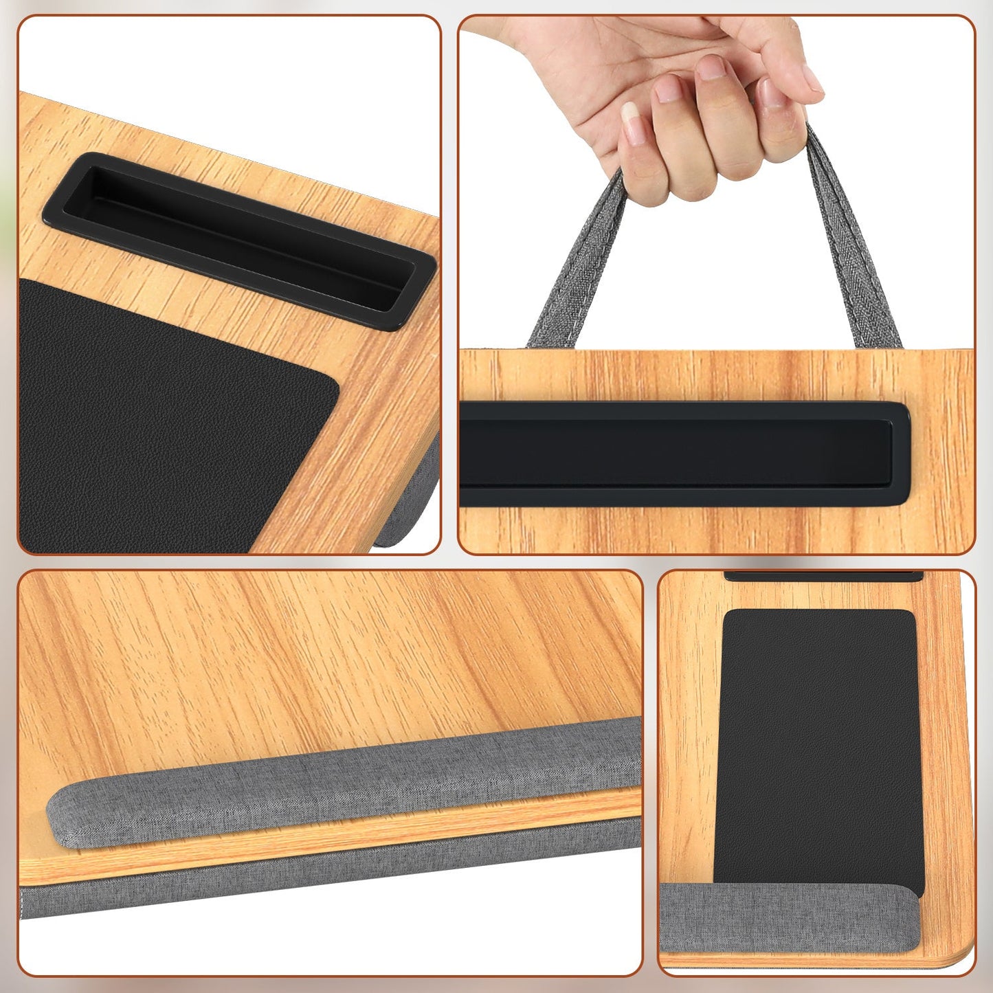 Laptopkissen Ergonomisch Laptoptisch mit Handgelenkauflage & Hepolsterter | Brehn