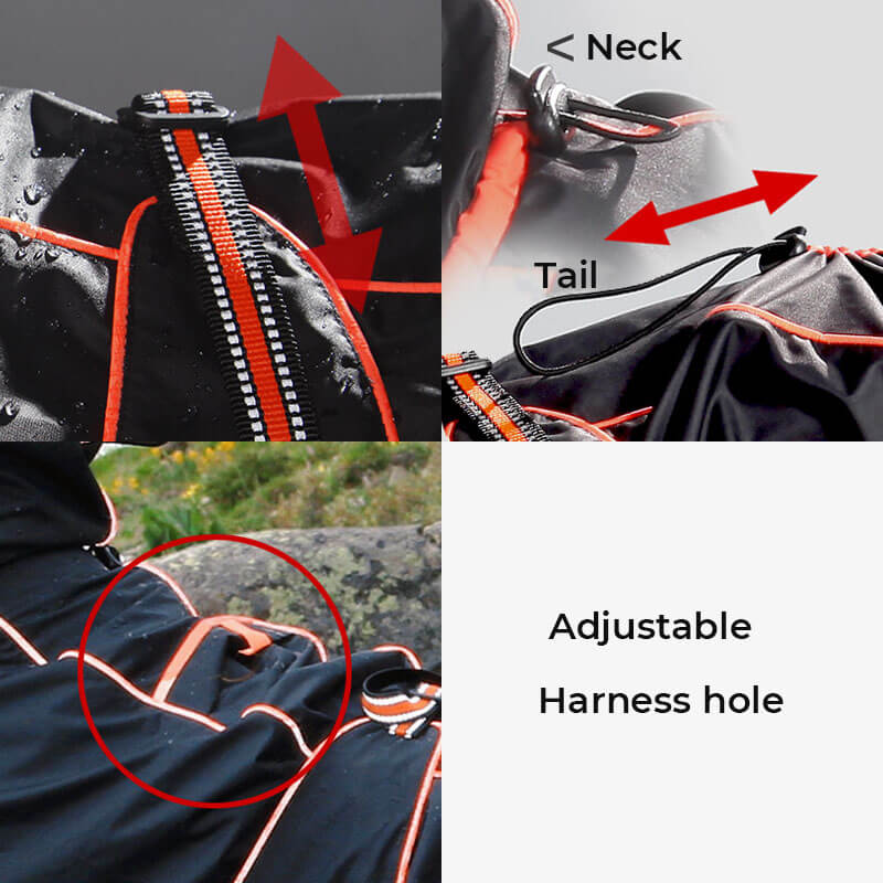 Große Hund Outdoor Jacke Wasserdicht Verstellbarer Hund Regenmantel