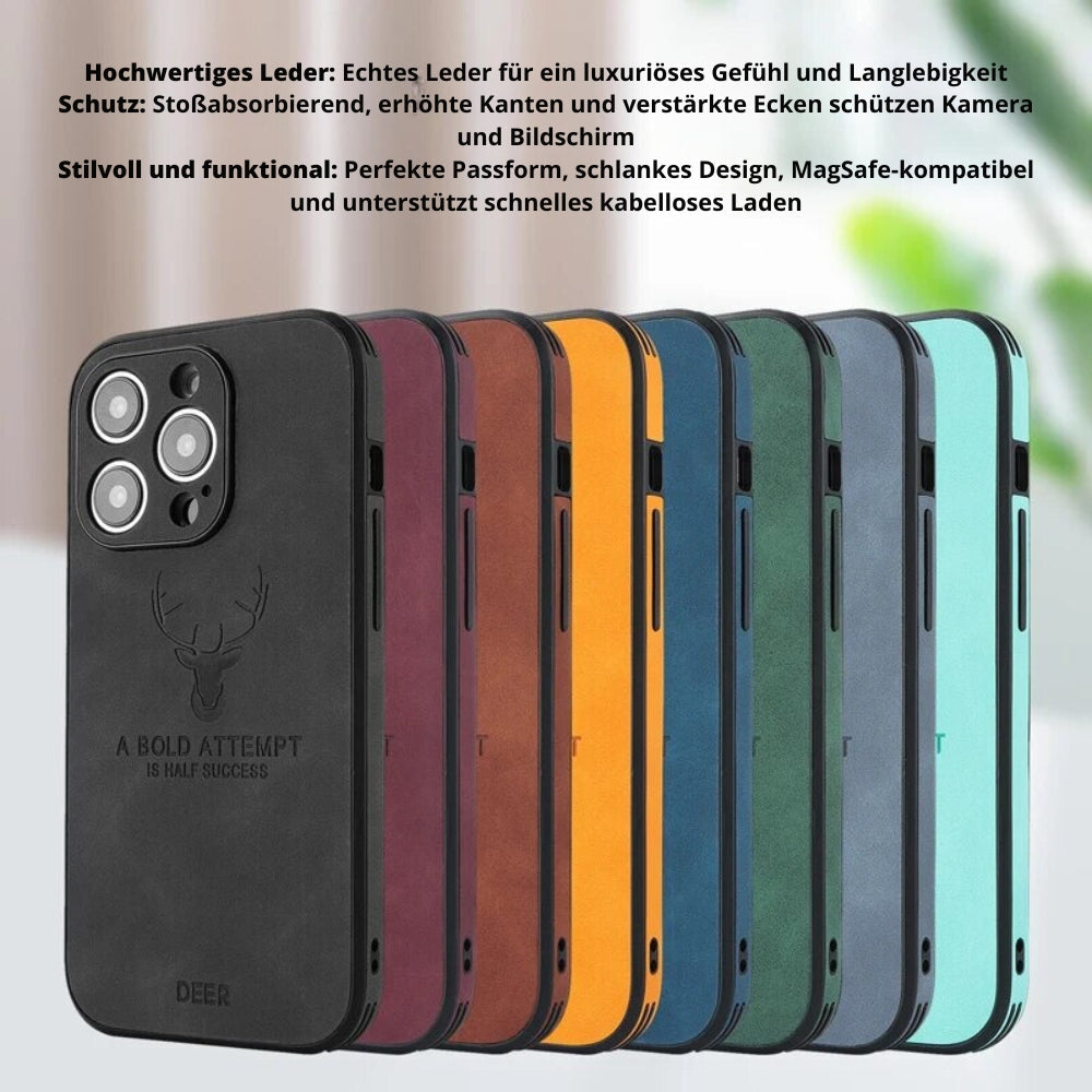 Brehn | Deer - Luxuriöse Leder-iPhone-Hülle mit stilvollem Design und stoßfestem Schutz