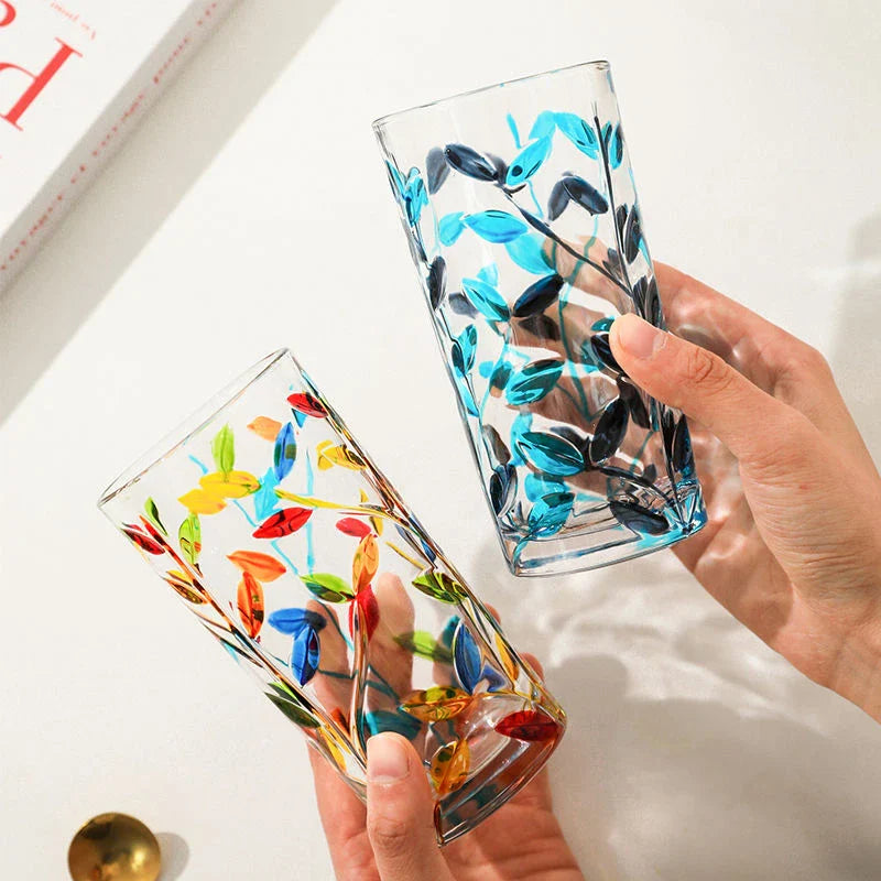 Handgemalte Blattglas-Tasse | Brehn