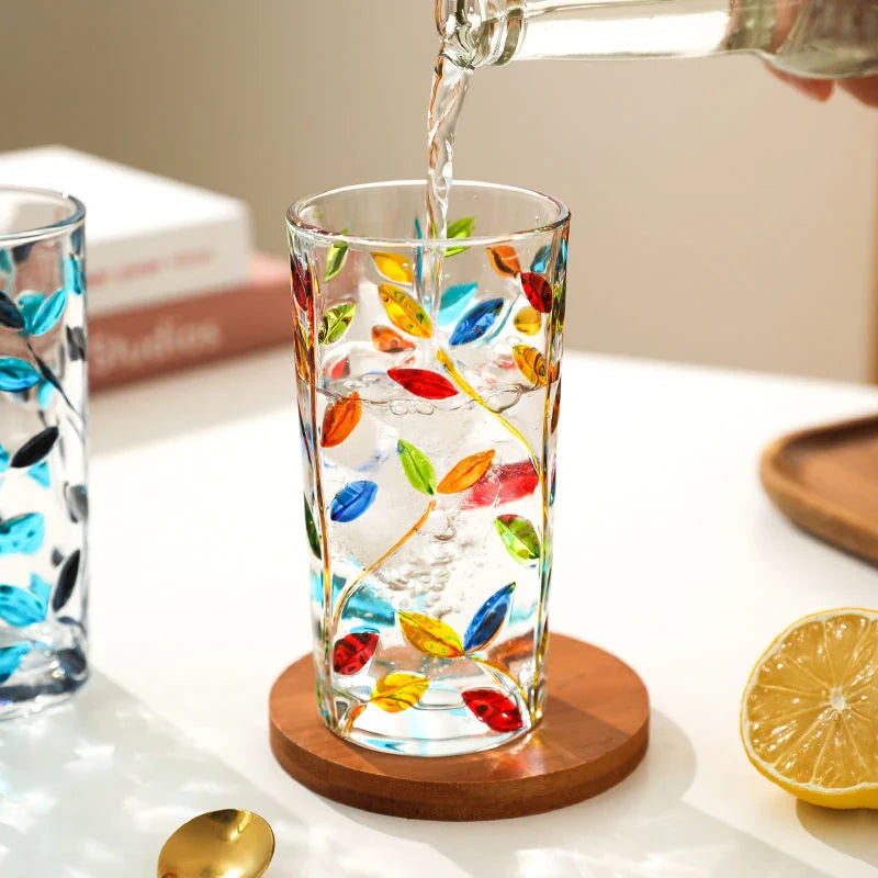 Handgemalte Blattglas-Tasse | Brehn