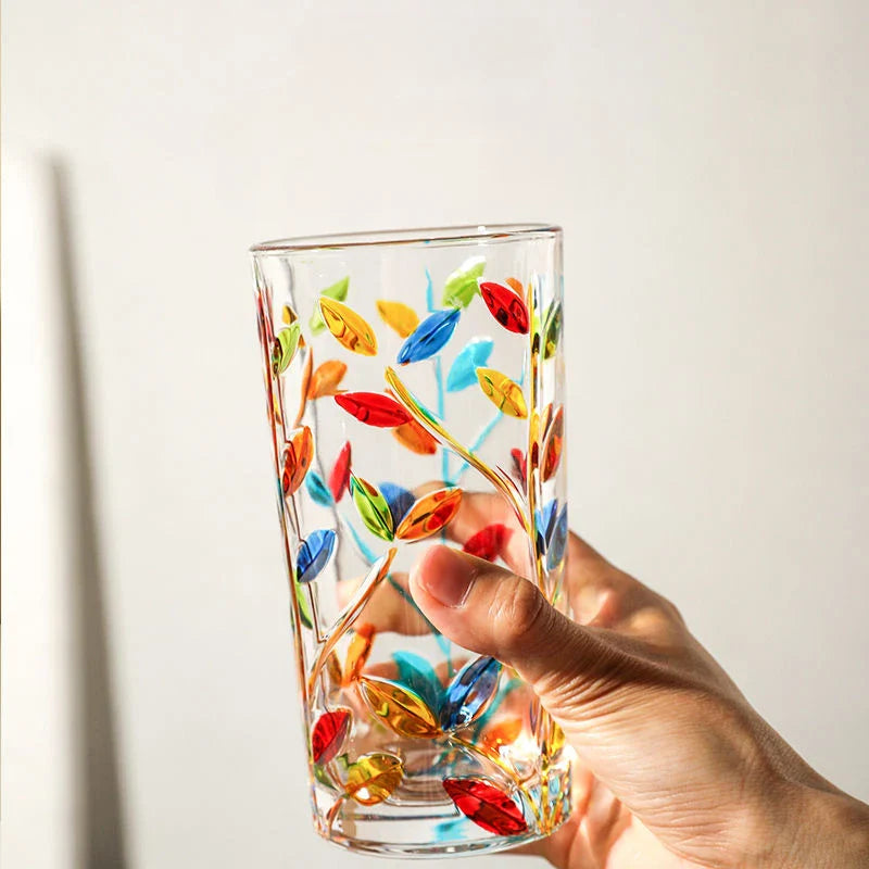 Handgemalte Blattglas-Tasse | Brehn