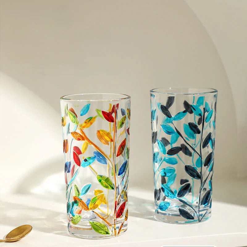 Handgemalte Blattglas-Tasse | Brehn