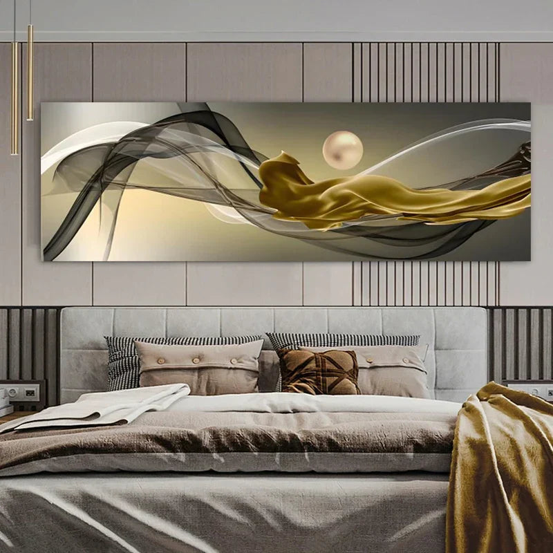 Leichte Luxus Fließende Abstrakte Band Wandkunst Fein Kunst Leinwanddrucke Weitformatbild Für Über Dem Bett Bilder Für Über Der Couch