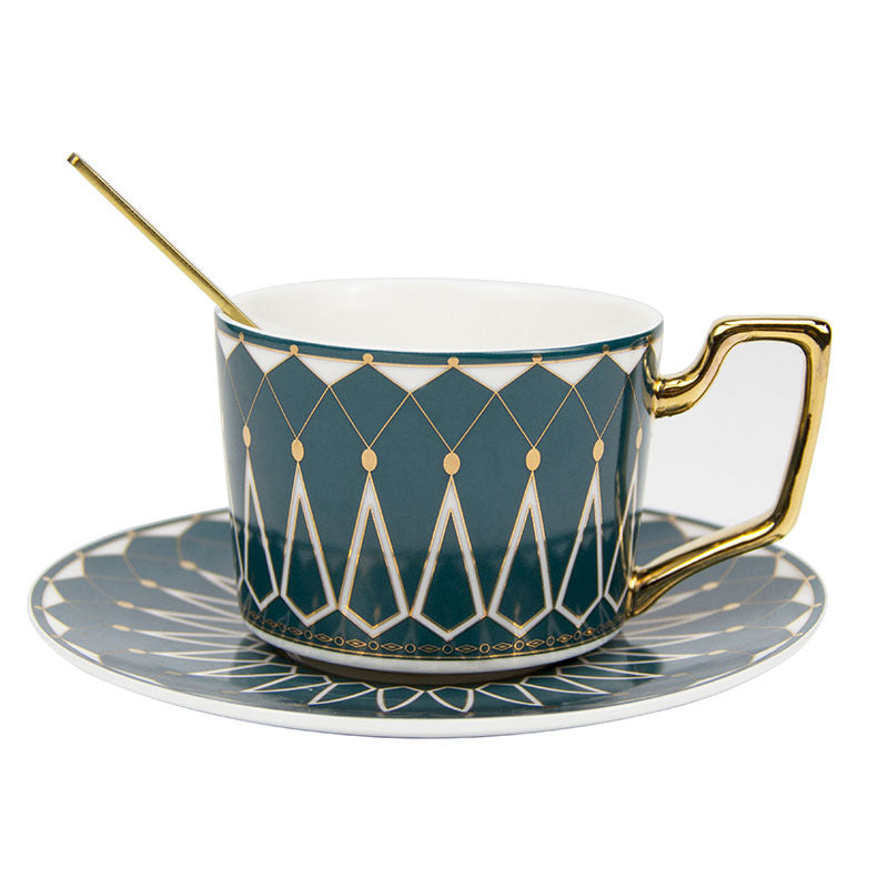 Quadratischer Kaffeebecher mit Retro-Muster