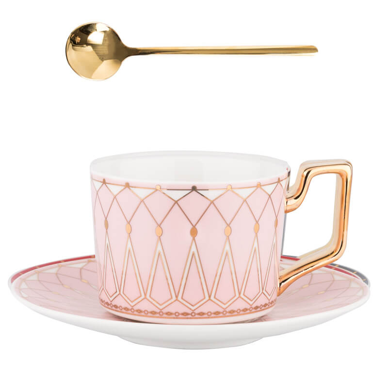 Quadratischer Kaffeebecher mit Retro-Muster