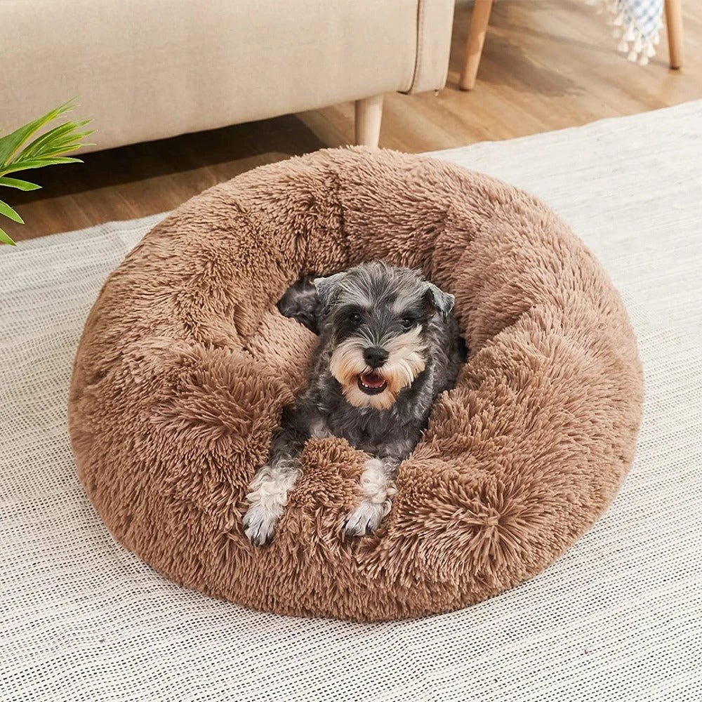 Brehn | Beruhigendes waschbares Hundebett-Kissen aus Kunstfell