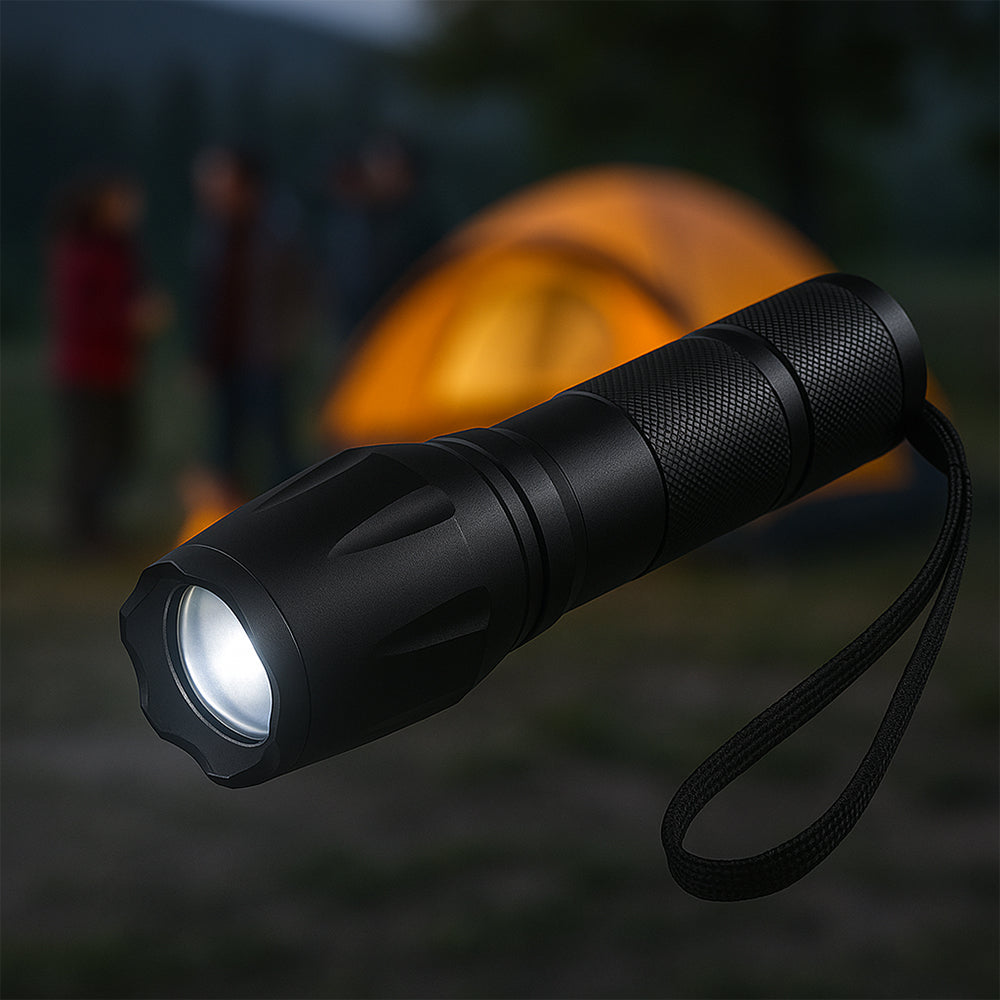 Taclight LED Zoom-Taschenlampe (wasserdicht und stoßfest) m/5 Funktionen | Brehn