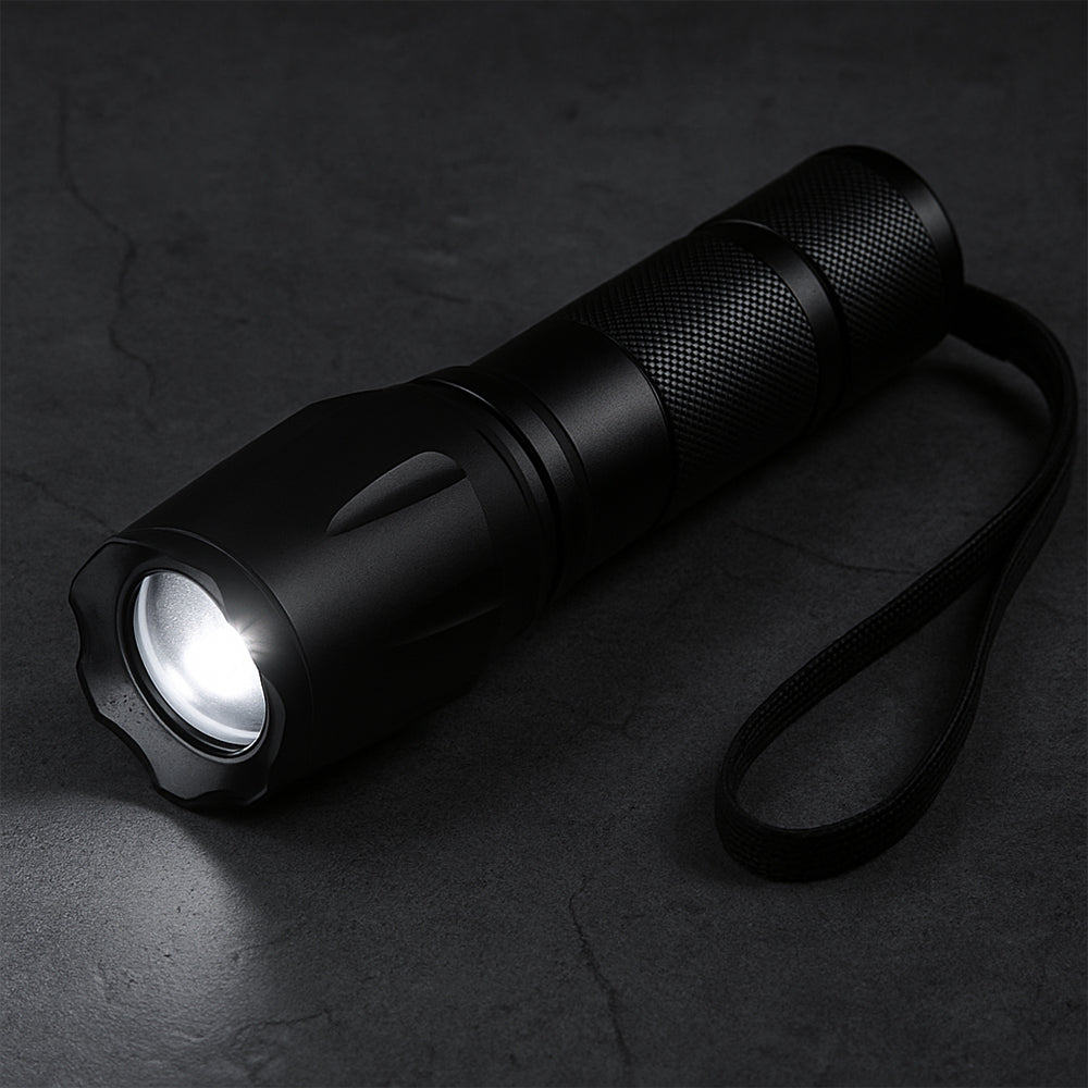 Taclight LED Zoom-Taschenlampe (wasserdicht und stoßfest) m/5 Funktionen | Brehn