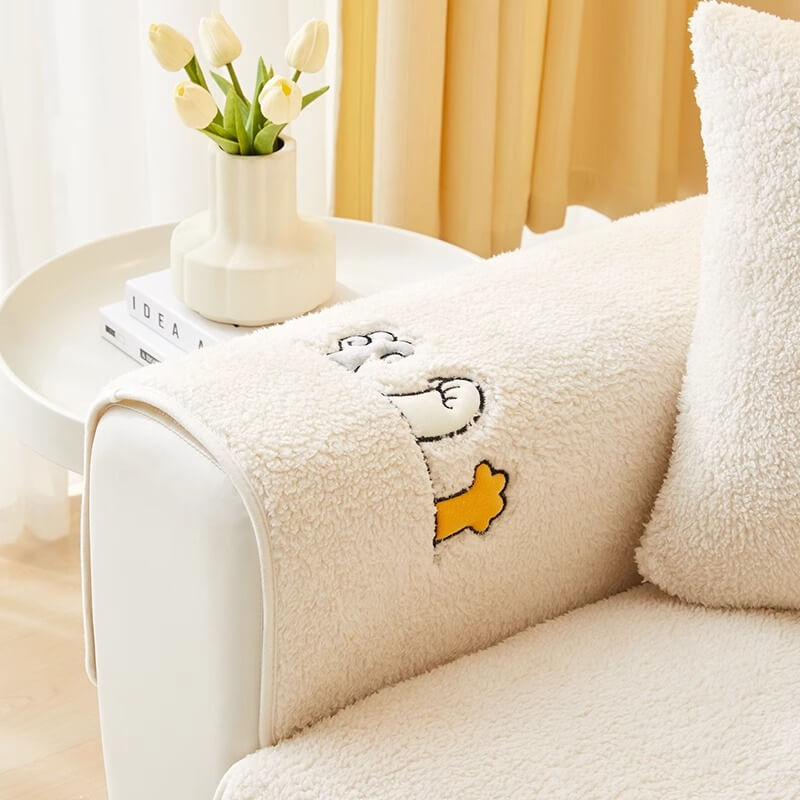 Lovelie Katzpfoten Sherpa Fleece Anti-Rutsch Sofaüberzug | Brehn