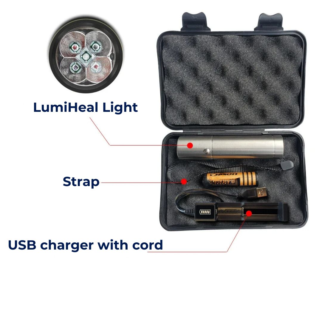 LumiHeal Lichttherapiegerät zur Schmerzlinderung | Reduziert Entzündungen - Verbessert die Durchblutung - Unterstützt die Muskelentspannung - bei chronischen Schmerzen Brehn