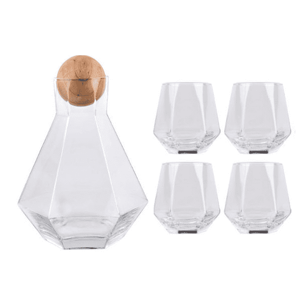 Luxus Diamantförmiger Krug und Trinkgläser Set | Brehn