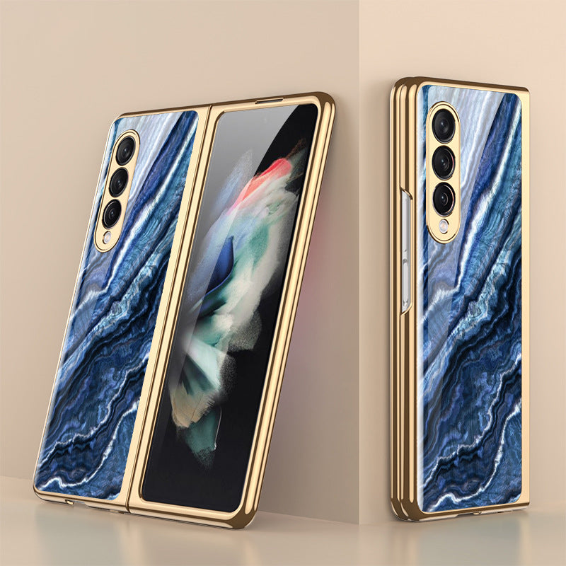 Luxuriöse Schutzhülle aus gehärtetem Glas mit hochwertiger Beschichtung für Samsung Galaxy Z Fold 3 5G