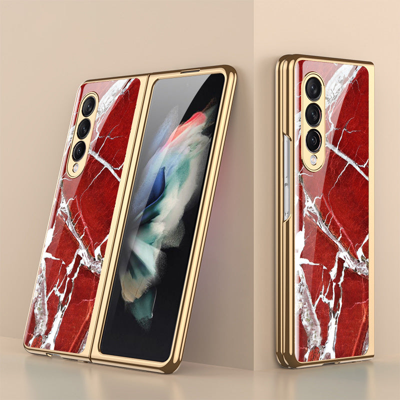 Luxuriöse Schutzhülle aus gehärtetem Glas mit hochwertiger Beschichtung für Samsung Galaxy Z Fold 3 5G