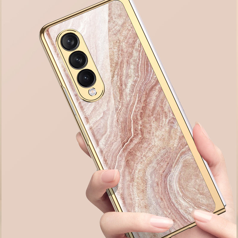 Luxuriöse Schutzhülle aus gehärtetem Glas mit hochwertiger Beschichtung für Samsung Galaxy Z Fold 3 5G