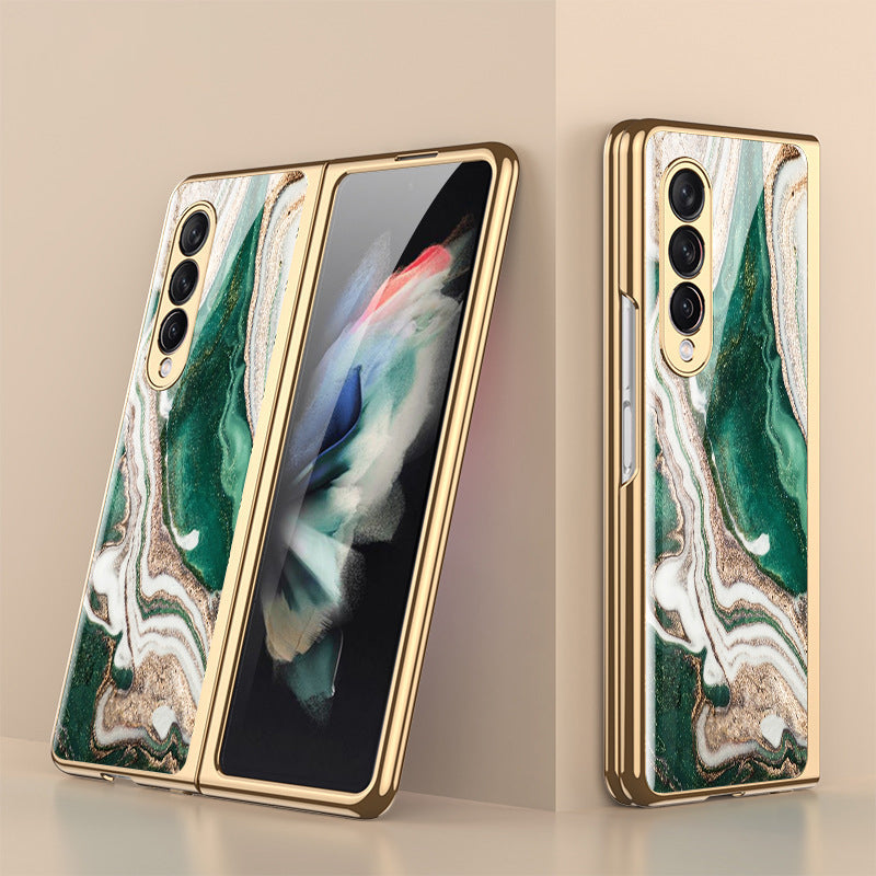 Luxuriöse Schutzhülle aus gehärtetem Glas mit hochwertiger Beschichtung für Samsung Galaxy Z Fold 3 5G