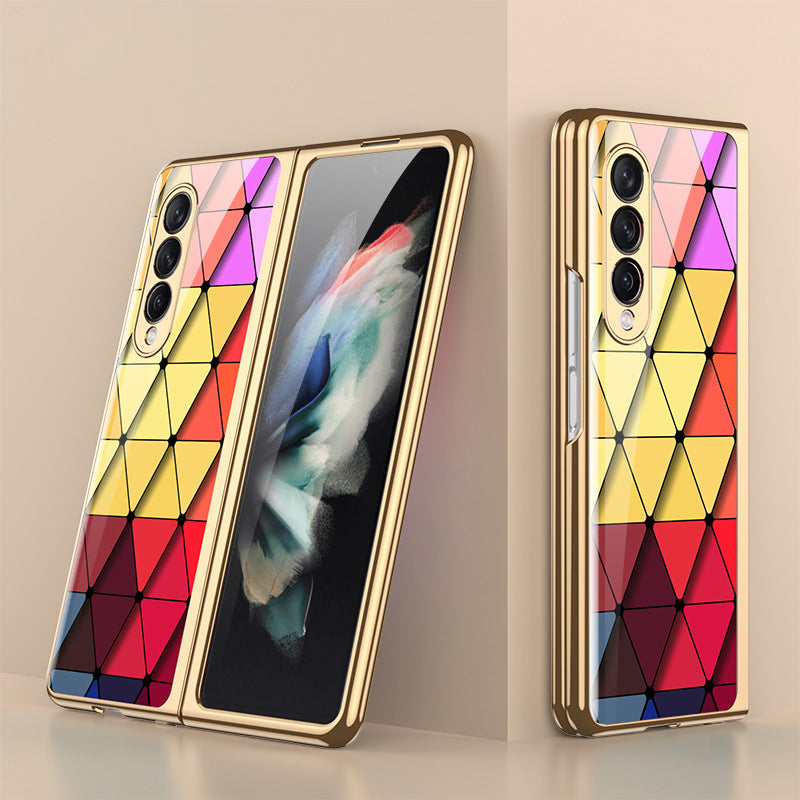 Luxuriöse Schutzhülle aus gehärtetem Glas mit hochwertiger Beschichtung für Samsung Galaxy Z Fold 3 5G