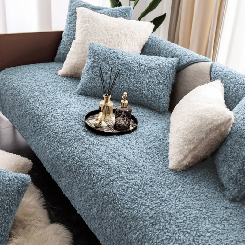 Brehn | Luxus Warmes Fleece Möbel Schutzmatte Rutschfeste Sofa Abdeckung