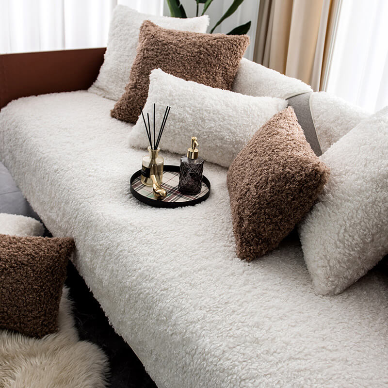 Brehn | Luxus Warmes Fleece Möbel Schutzmatte Rutschfeste Sofa Abdeckung