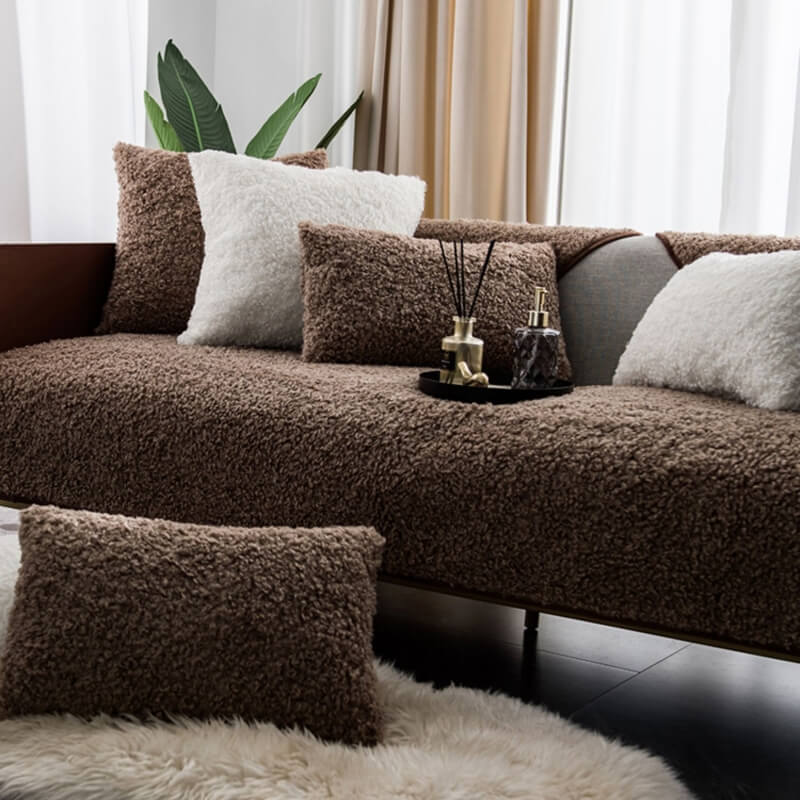 Brehn | Luxus Warmes Fleece Möbel Schutzmatte Rutschfeste Sofa Abdeckung