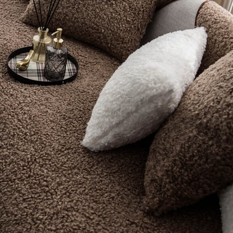Brehn | Luxus Warmes Fleece Möbel Schutzmatte Rutschfeste Sofa Abdeckung