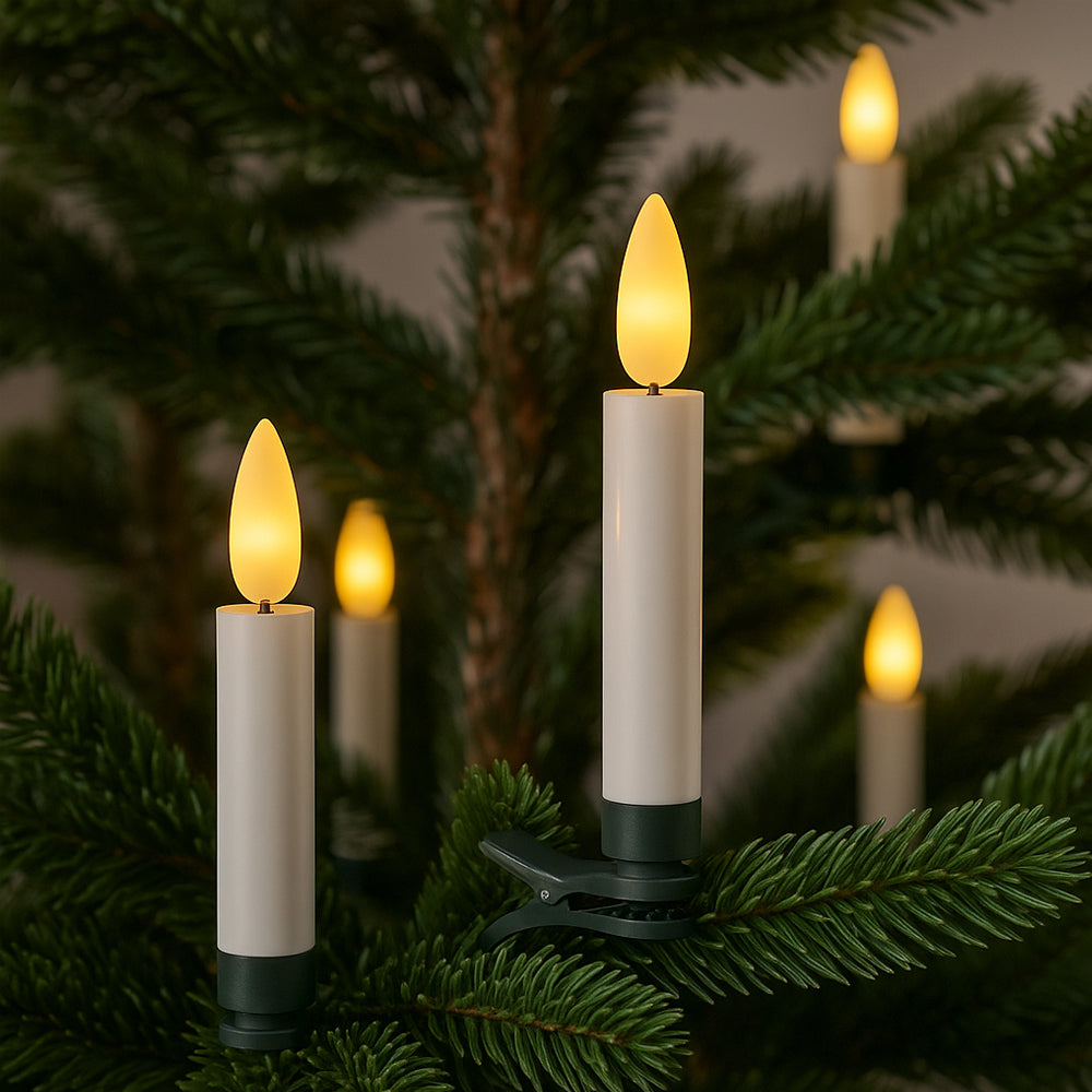 Drahtlose LED-Christbaumkerzen mit Fernbedienung – 10, 20 oder 30 Stück. | Brehn