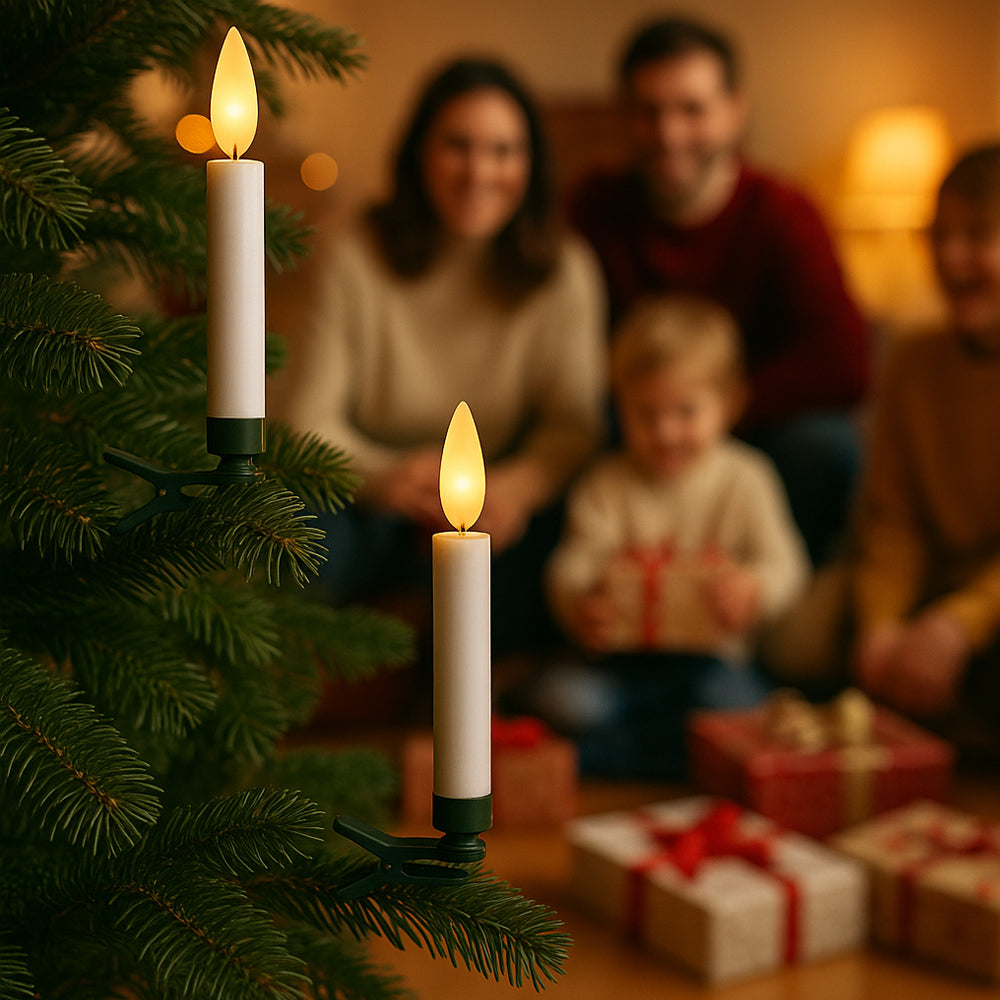 Drahtlose LED-Christbaumkerzen mit Fernbedienung – 10, 20 oder 30 Stück. | Brehn