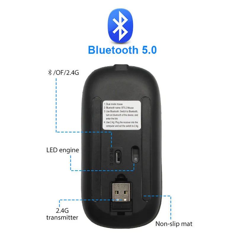 Brehn | Eindhoven Drahtlose LED-Maus | Wiederaufladbare Bluetooth-Maus