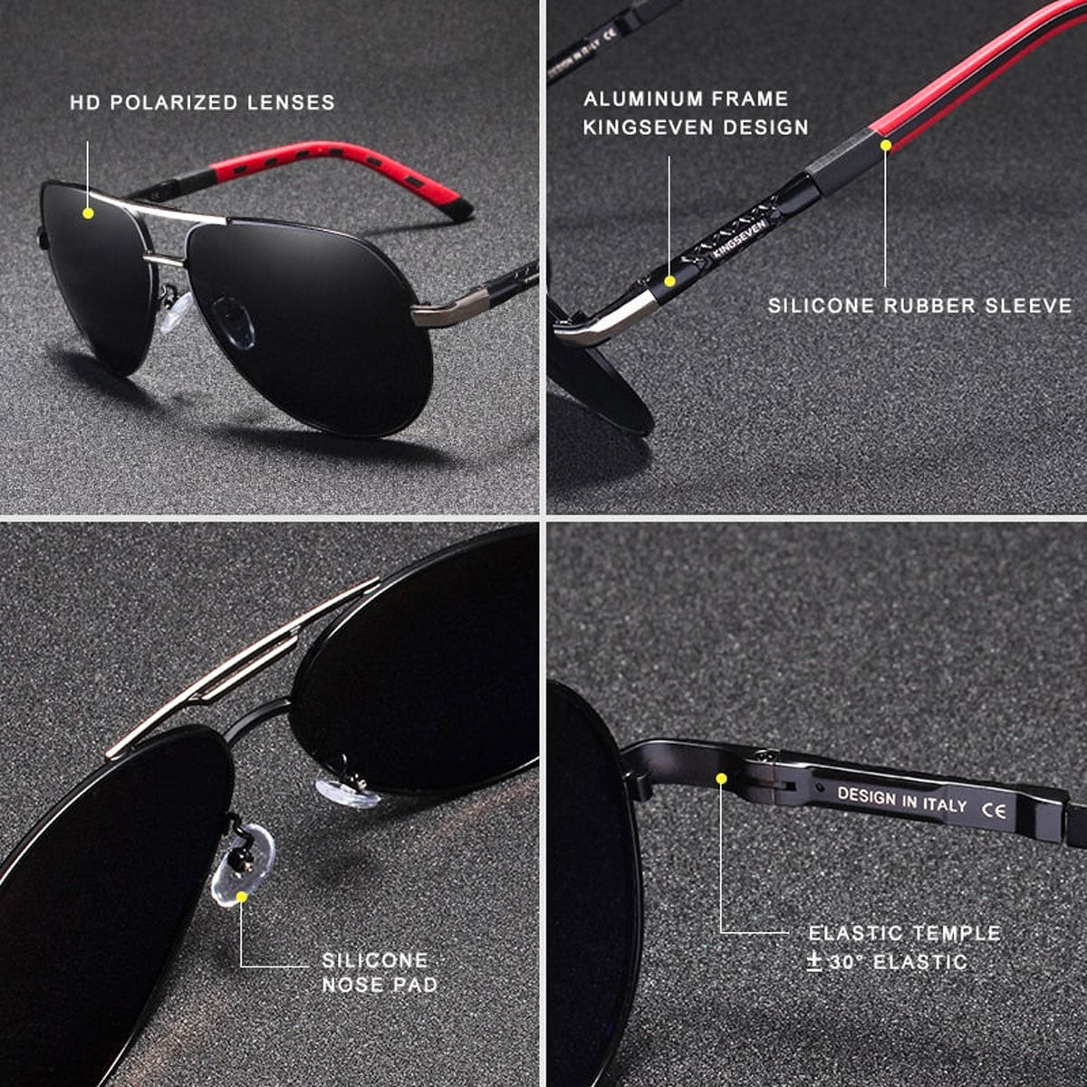 Brehn | Herren Vintage Aluminium polarisierte Sonnenbrille