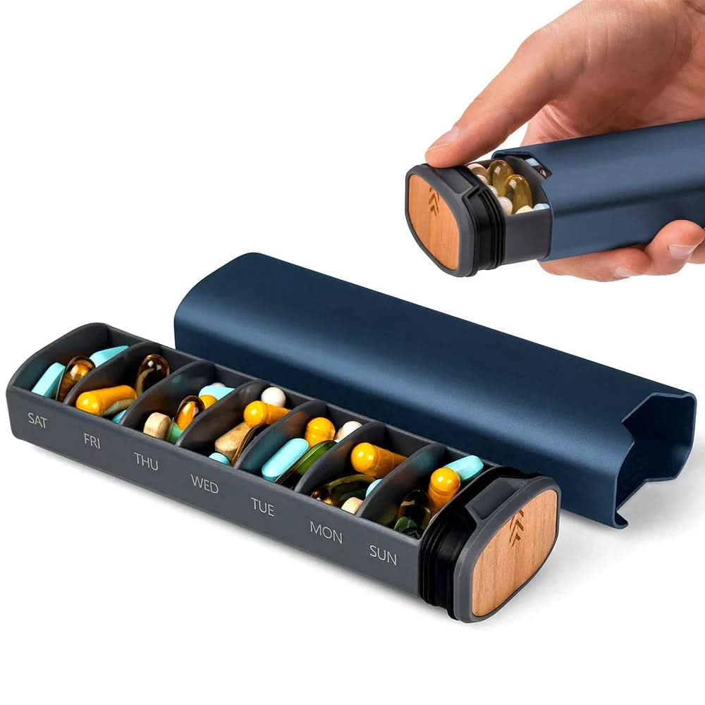 Auslaufsichere 7-Tage-Pillendose mit Schnappverschluss
