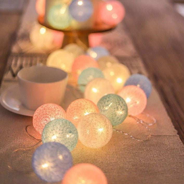 Fröhliche Baumwolle Licht Ball Girlande - LumiBall | Brehn