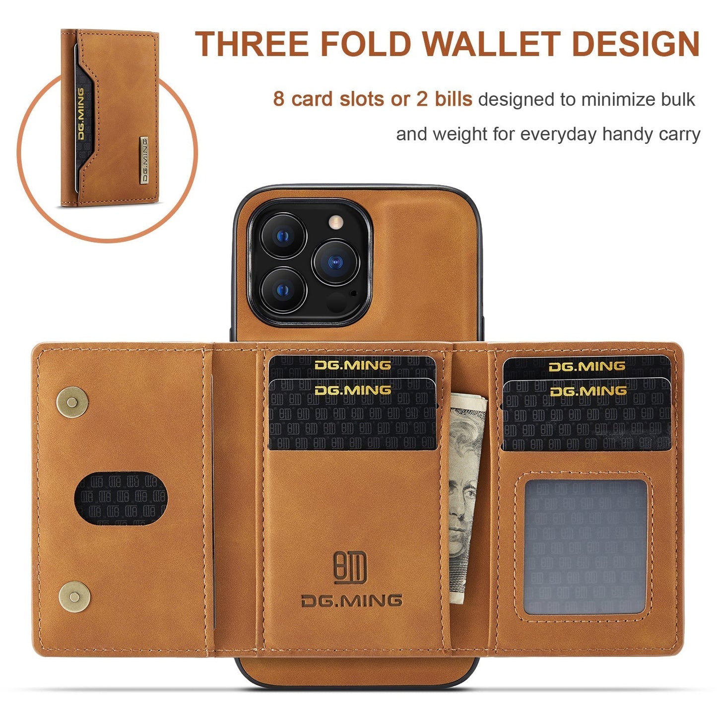 2 in 1 abnehmbares Leder Wallet Case für iPhone