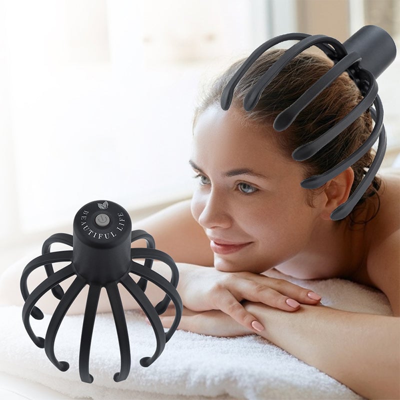 Brehn | Oktopus Kopf-Massager mit 12 Armen – Entspannende Massage und Kopfhautpflege
