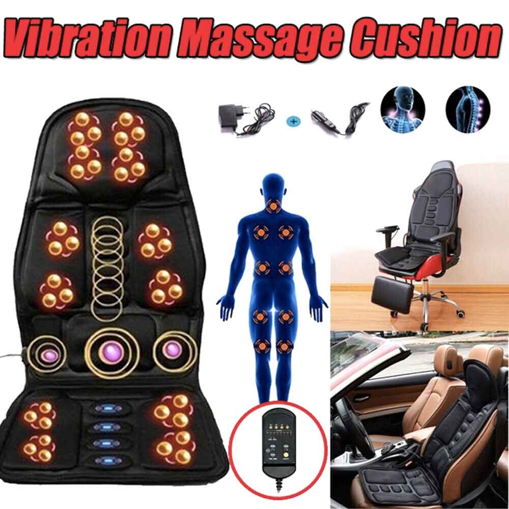 Brehn | Ergonomische Massage-Sitzauflage | Shiatsu- & Vibrationsmassage für Nacken, Rücken & Oberschenkel | Zuschaltbare Wärmefunktion | Inkl. Auto-Adapter & Fernbedienung