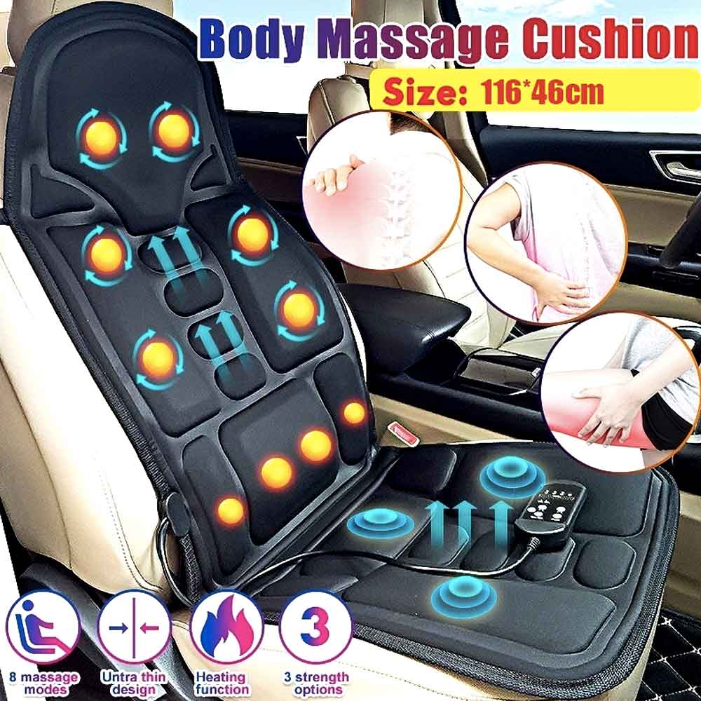 Brehn | Ergonomische Massage-Sitzauflage | Shiatsu- & Vibrationsmassage für Nacken, Rücken & Oberschenkel | Zuschaltbare Wärmefunktion | Inkl. Auto-Adapter & Fernbedienung