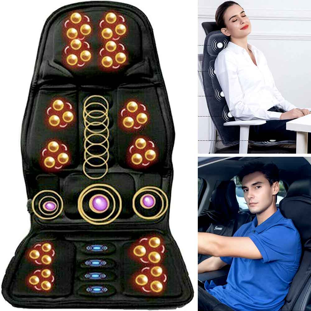 Brehn | Ergonomische Massage-Sitzauflage | Shiatsu- & Vibrationsmassage für Nacken, Rücken & Oberschenkel | Zuschaltbare Wärmefunktion | Inkl. Auto-Adapter & Fernbedienung