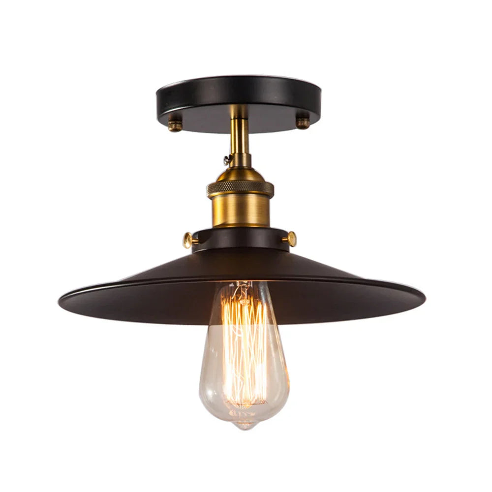 Vintage Deckenlampe im Industriestil, Retro Deckenleuchte mit Edison Glühbirne, LED-kompatibel | Brehn