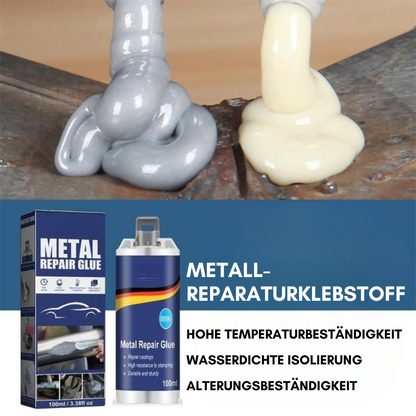Brehn | Hochleistungs-Metall-Reparaturkleber | Industriekleber für Gusseisen, Stahl & Aluminium | Hitzebeständig & Wasserfest | 100ml Flüssigmetall-Reparaturset | Silber