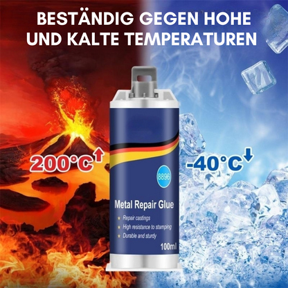 Brehn | Hochleistungs-Metall-Reparaturkleber | Industriekleber für Gusseisen, Stahl & Aluminium | Hitzebeständig & Wasserfest | 100ml Flüssigmetall-Reparaturset | Silber