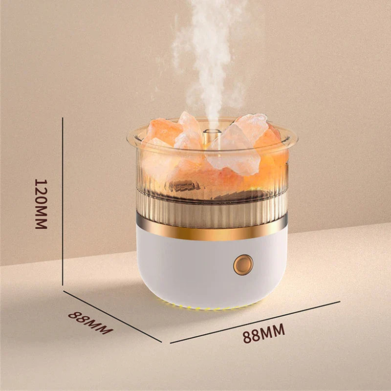 Brehn | Himalaya Salzkrystalllampe & Ätherischer Öl Diffusor, USB Ultraschall Luftbefeuchter für Zuhause & Büro