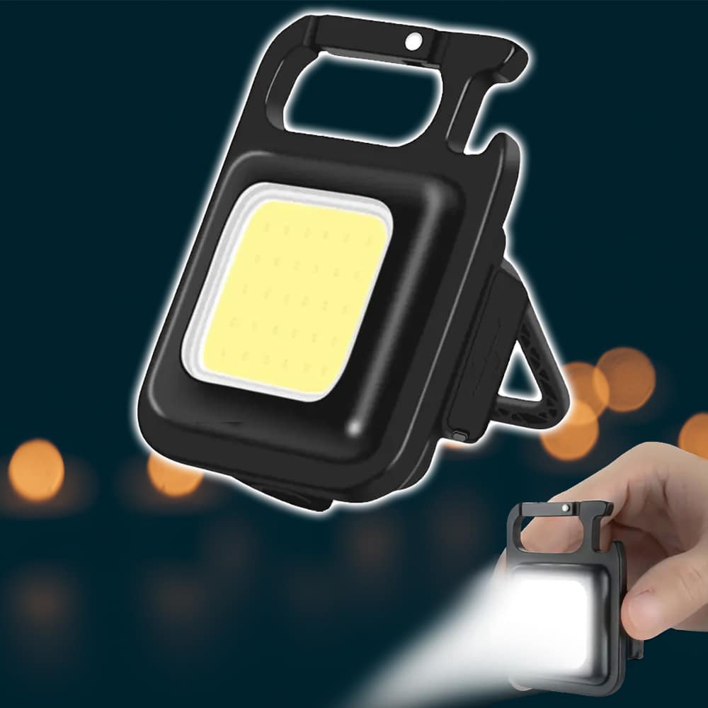 Schlüsselanhänger COB-LED-Taschenlampe - wiederaufladbar - 3 Leuchtmodi | Brehn