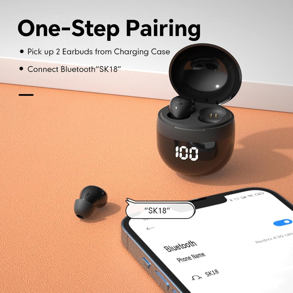 Vivolux | Bluetooth-Ohrhörer Mini-Ohrhörer Unsichtbare Wireless Schlafkopfhörer