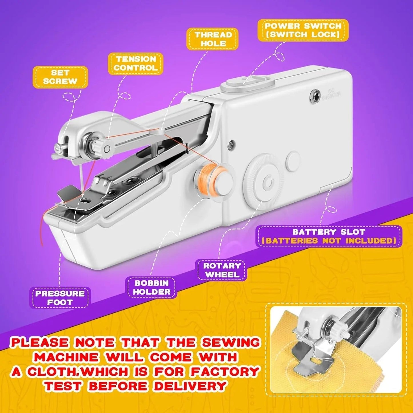 Stitchmatic Mini-Nähmaschine – Tragbare elektrische Nähmaschine für zu Hause und unterwegs | Brehn
